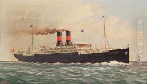 The 
S.s. Frederick Viii Oil Painting by Ferdinand Worms