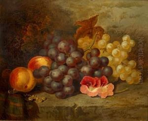 Still Life With Grapes Oil Painting by Thomas Worsey