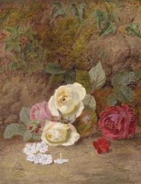 Rose Branches Oil Painting by Thomas Worsey