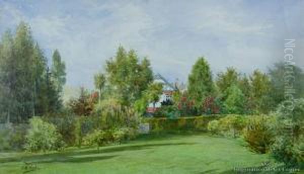 Garden, Ruanui Station Oil Painting by Charles Nathaniel Worsley