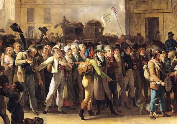 The Conscripts of 1807 Marching Past the Gate of Saint-Denis (detail of the conscripts) Oil Painting by Louis Leopold Boilly