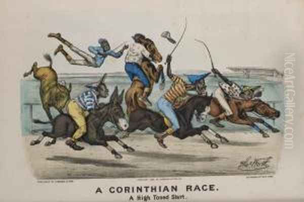 A Corinthian Race Oil Painting by Thomas B. Worth