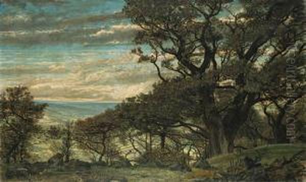 From Wharncliffe Crags Looking Towards The Derbyshire Moors Oil Painting by Archibald James Stuart Wortley