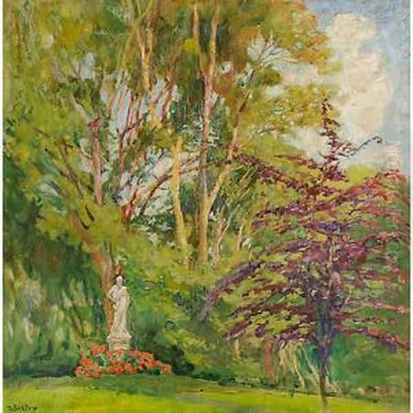 Nel Parco Di St. Cloud Oil Painting by Carlo Wostry