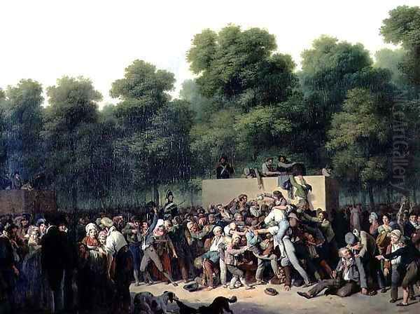 The Distribution of Food and Wine on the Champs Elysees 1822 Oil Painting by Louis Leopold Boilly