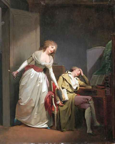 The deceptive sleep 'Le Sommeil trompeur' Oil Painting by Louis Leopold Boilly