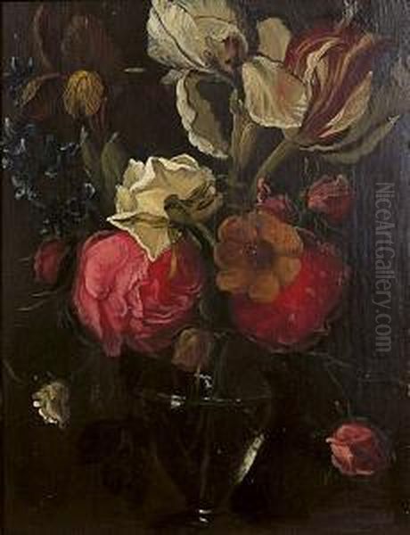 Vase De Fleurs Oil Painting by Thomas Wouterus Wouters