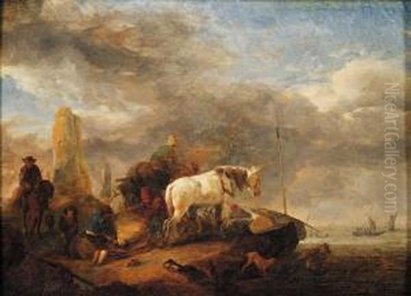 Loading Cargo Oil Painting by Jan Wouwerman