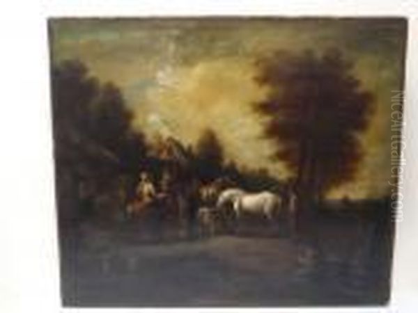 La Halte Oil Painting by Jan Wouwerman