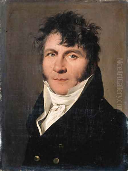 Portrait of a gentleman, small bust-length, in a black jacket 3 Oil Painting by Louis Leopold Boilly