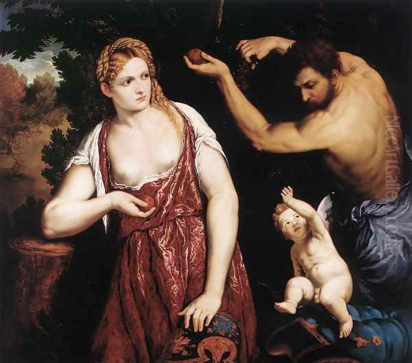 Venus and Mars with Cupid 1559-60 Oil Painting by Paris Bordone