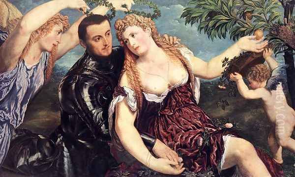 Allegory with Lovers 1550 Oil Painting by Paris Bordone