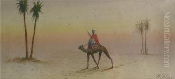 Two Of Arab Scenes And Two Of Landscapes Oil Painting by E.W., General Wray