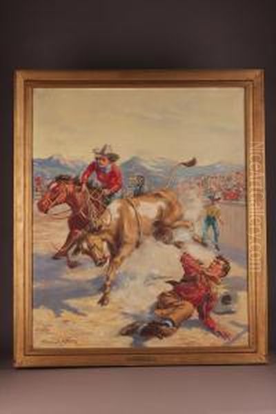 Ranch Romances Oil Painting by Charles Lewis Wrenn