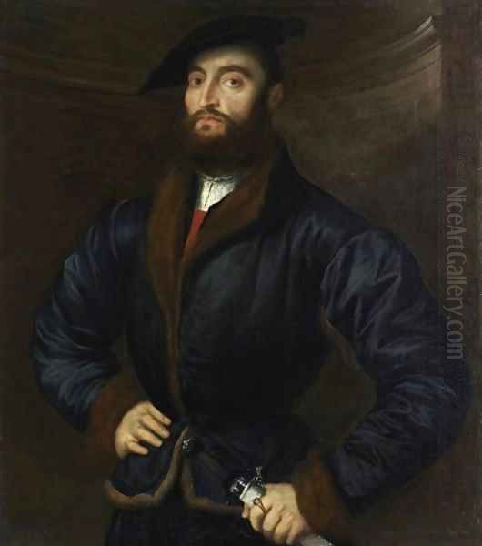 Portrait of a Bearded Man 1533 2 Oil Painting by Paris Bordone