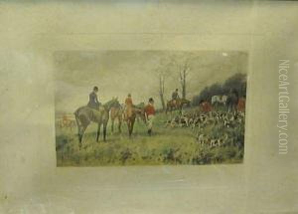 Figurant Des Scenes De Chasse A Courre En Angleterre Oil Painting by George Wright