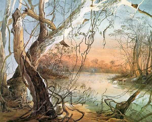 Confluence of the Fox River & the Wabash Oil Painting by Karl Bodmer