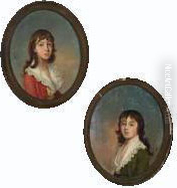 Family Portraits Of Young Boys Oil Painting by Joseph Wright