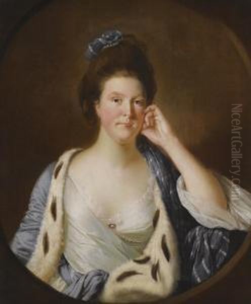 Portrait Of Lucy Stafford, Later Mrs Wilkinson (b. 1738) Oil Painting by Josepf Wright Of Derby