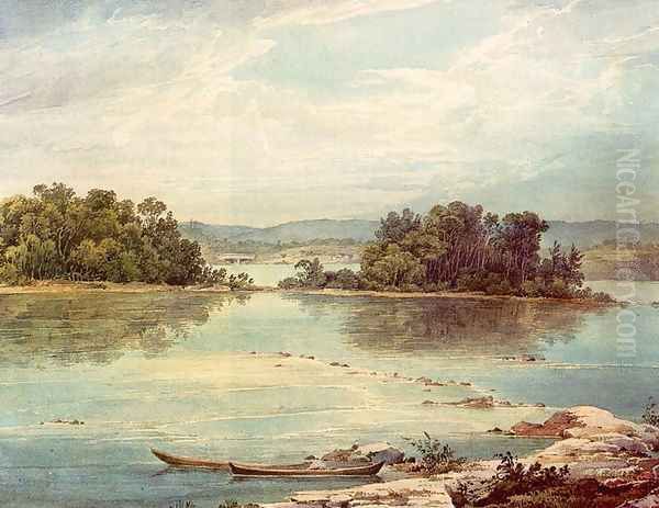 Susquehanna near Harrisburg, Pennsylvania Oil Painting by Karl Bodmer