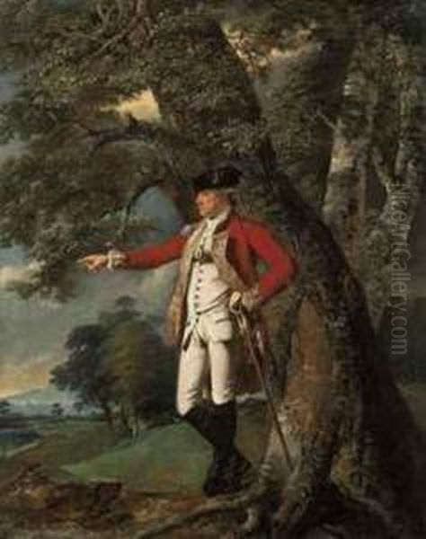 Portrait Of Colonel Charles Heathcote Oil Painting by Josepf Wright Of Derby