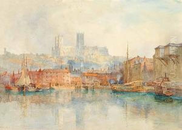 Lincoln From Brayford Oil Painting by Richard Henry Wright