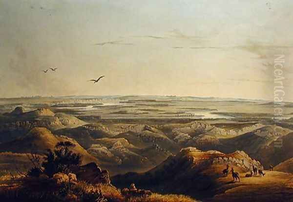 Junction of the Yellowstone and Missouri Rivers Oil Painting by Karl Bodmer