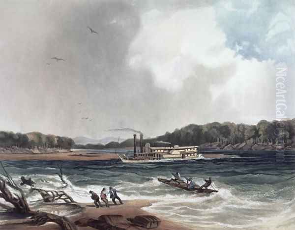 The Steamer Yellow-Stone on the 19th April 1833, plate 4 from volume 2 of `Travels in the Interior of North America, 1832-34', 1844 Oil Painting by Karl Bodmer