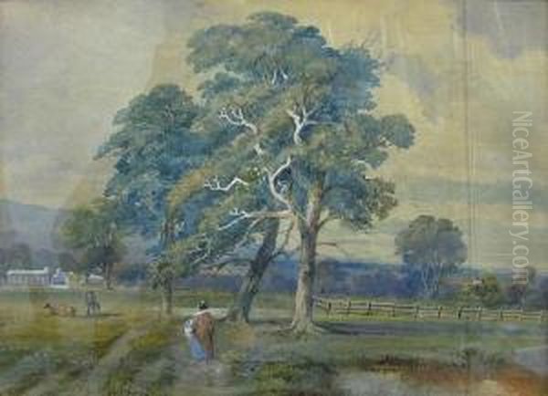 Pastural Landscape Oil Painting by Thomas Wright