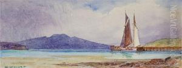 Orakei Wharf Oil Painting by Walter Wright