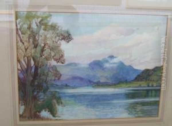 Lake Scene Oil Painting by Isabel Wrightson