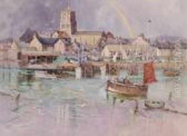 Shoreham Harbour After The Storm Oil Painting by Isabel Wrightson