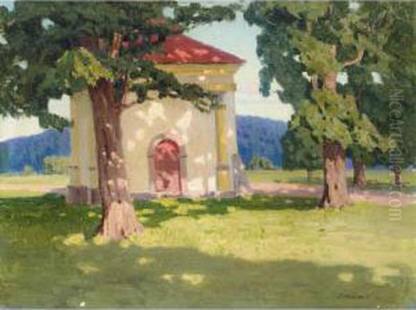 Chapel In Summer Oil Painting by Konstantin Haritonov Wroblewsky