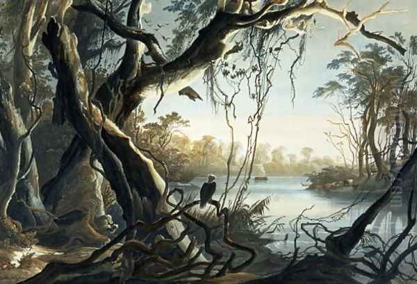 The Mouth of the Fox River, Indiana, plate 5 from Volume 2 of 'Travels in the Interior of North America' Oil Painting by Karl Bodmer