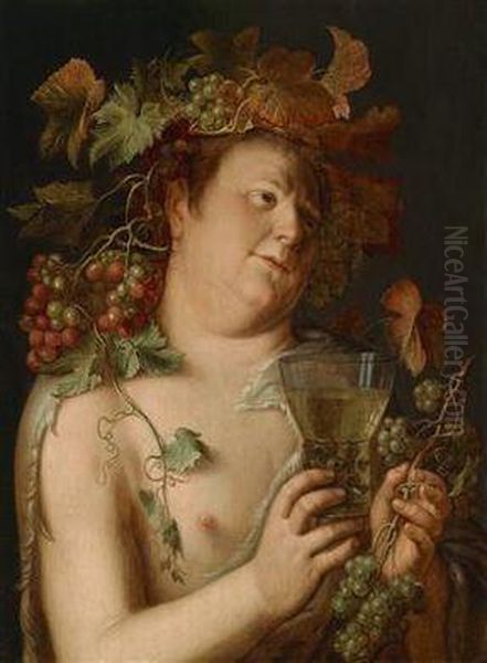 Bacchus Oil Painting by Joachim Wtewael (Uytewael)