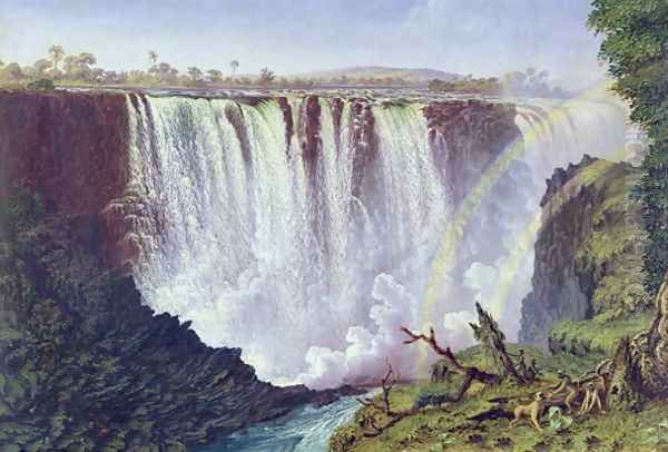 The Great Western Fall, Victoria Falls 1862 Oil Painting by Thomas Baines