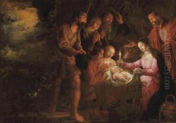 The Adoration Of The Shepherds Oil Painting by Peter Wtewael