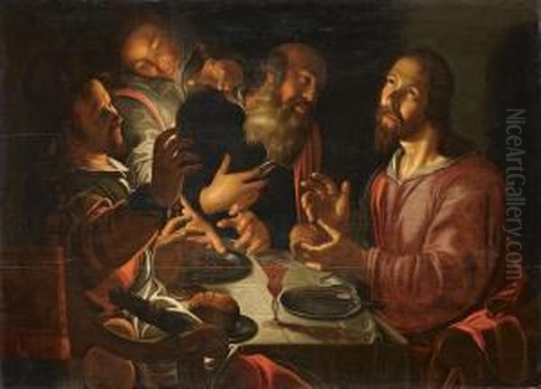 Das Emmausmahl Oil Painting by Peter Wtewael