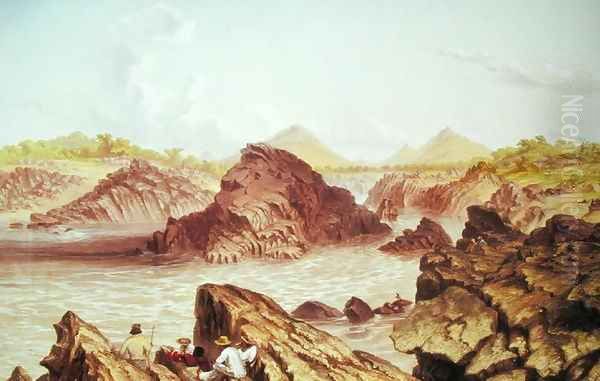 Three Channel Rapids above Kebrabasa on the Zambezi Oil Painting by Thomas Baines