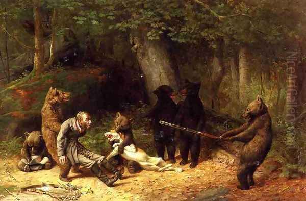 Making Game of the Hunter Oil Painting by William Holbrook Beard