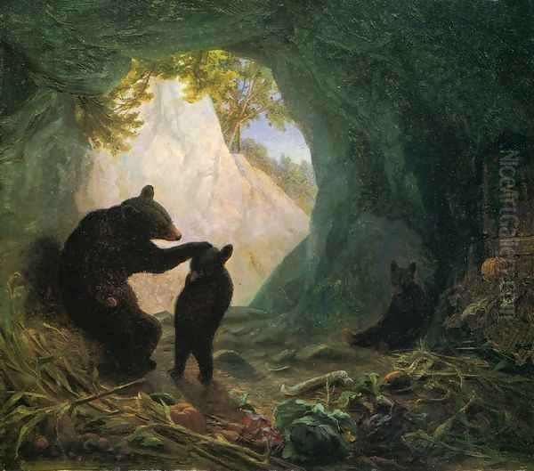 Bear and Cubs Oil Painting by William Holbrook Beard