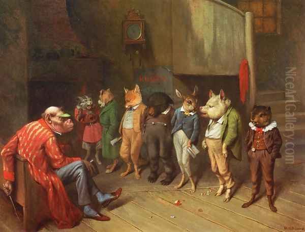 School Rules Oil Painting by William Holbrook Beard