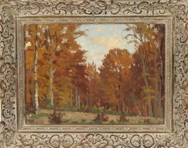 Herbstwald Oil Painting by Albert Wunderlich