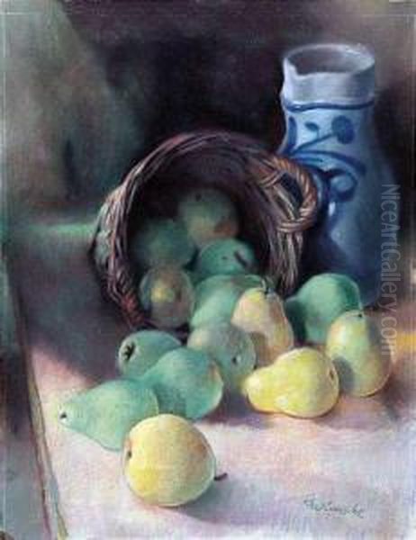 Wunsche, Emil: Still Life. Pastel On Paper,mounted Om Masonite. Signed. - At The Sheet Edges And Corners Lossof Paper. Tear. At The Upper Corner Remains Of Old Mounting Oil Painting by Emil Wunsche