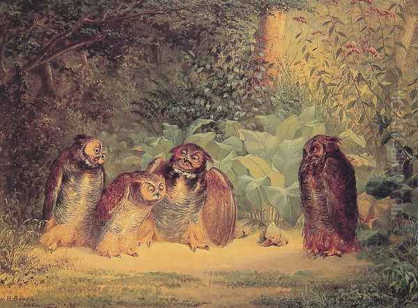 Owls Oil Painting by William Holbrook Beard