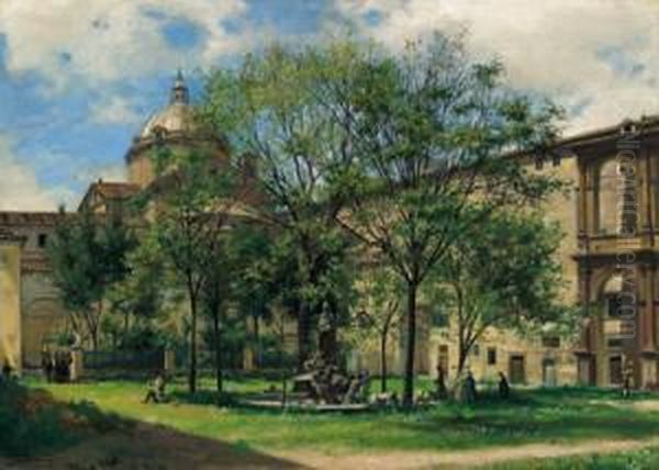 Motif Of Rome Oil Painting by Carl Wurzinger