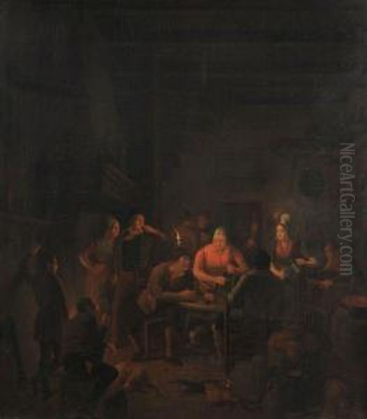 Interieur De Taverne Oil Painting by Christoffel Wust