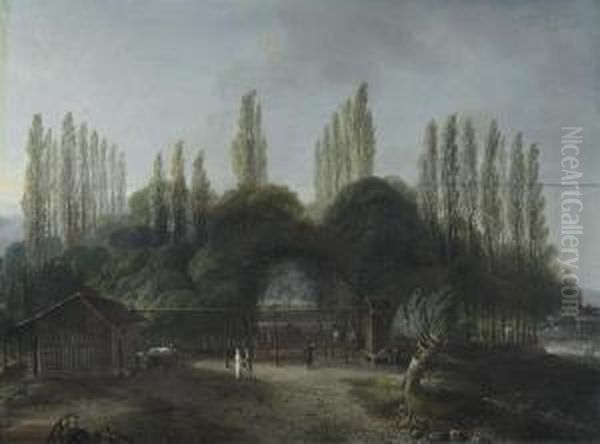 Parklandschaft. Oil Painting by Heinrich Wust