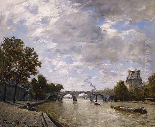 Along the Seine, Paris Oil Painting by Frank Myers Boggs