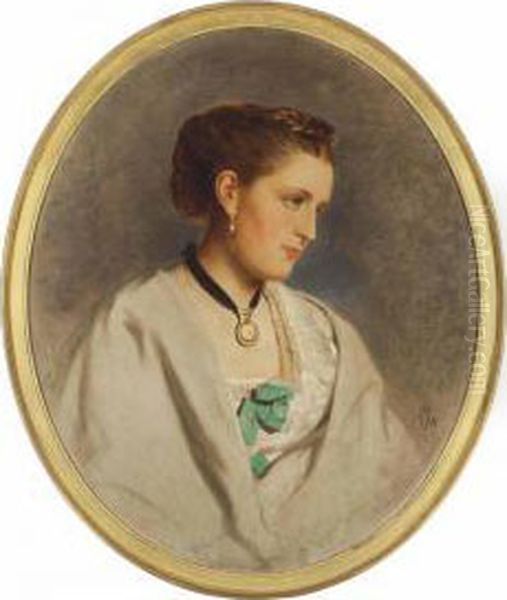 Portrait Of A Lady Oil Painting by Francis John Wyburd